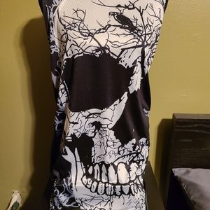Black skull tank top dress